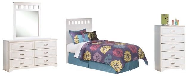 Signature Design by Ashley® Lulu 3-Piece White Twin Panel Bed Set-0
