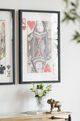 A & B Home 2-Piece Black/Red Royal Pair Wall Print Set-3
