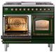 Ilve® Nostalgie II Noblesse 40'' Emerald Green Pro Style Dual Fuel Range with Burnished Trim-3