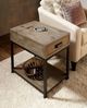 Hammary® Parsons Sandalwood Charging Chairside Table with Black Base-1