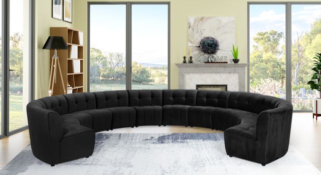 Meridian Furniture Limitless 12-Piece Black Velvet Modular Sectional-3