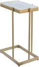 Moe's Home Collection Sulu White Marble Rectangular C-Table with Gold Frame-3