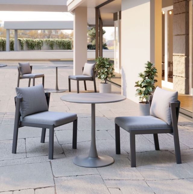 Zuo® Modern Soleil Gray Steel Outdoor Dining Table-4