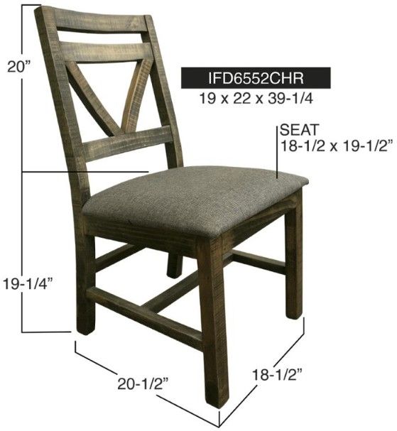 International Furniture Direct Loft Brown Gray Side Chair-2