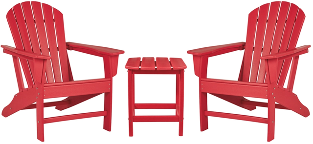 Signature Design by Ashley® Sundown Treasure 3-Piece Red Adirondack Outdoor Set-0