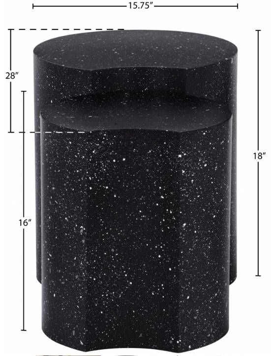 Meridian Furniture Dimple 2-Piece Black 28" Modular Nesting End Table Set-2