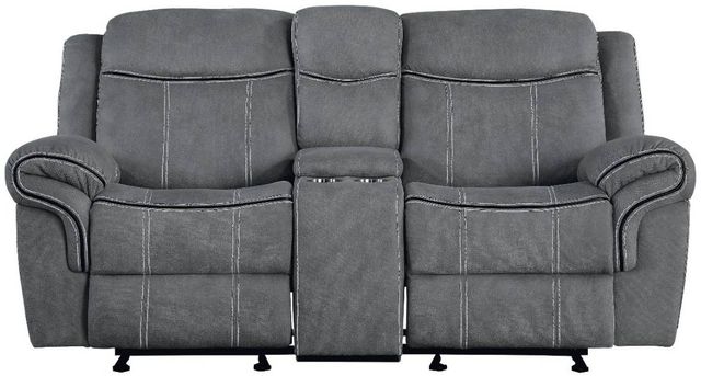 ACME Furniture Zubaida Gray Manual Reclining Loveseat with Console-3