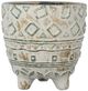 A & B Home 4-Piece Gray 8" Outdoor Footed Planter with Patterns Set-1