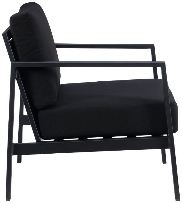Linon Alora Black Aluminum/Fabric Outdoor Armchair-3