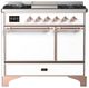 Ilve® Majestic III 40" White Pro Style Dual Fuel Liquid Propane Range with Solid Door and Copper Trim-0