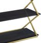 Armen Living Westlake 3-Tier Dark Brown Console Table with Brushed Gold Frame-2