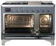 Ilve® Majestic III 48" Blue Gray Pro Style Dual Fuel Natural Gas Range with Solid Door and Chrome Trim-1
