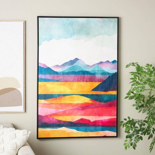 Deco Marche Abstract Mountains and Lake View Living Room Framed Wall Art-4