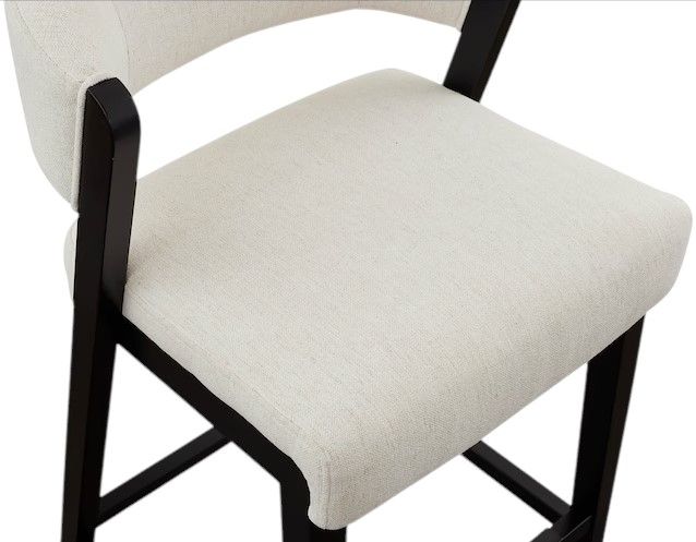 Bassett® Furniture Asher Bone/Ebony Upholstered Counter Stool-4