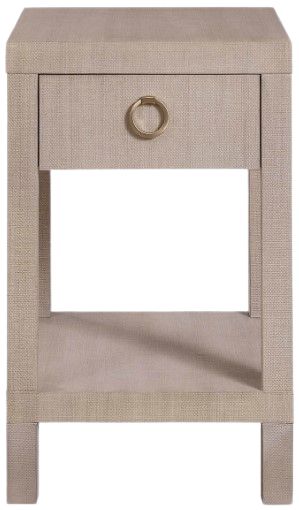 Bassett® Furniture Ventura Raffia Sand Grey Chairside Table-1