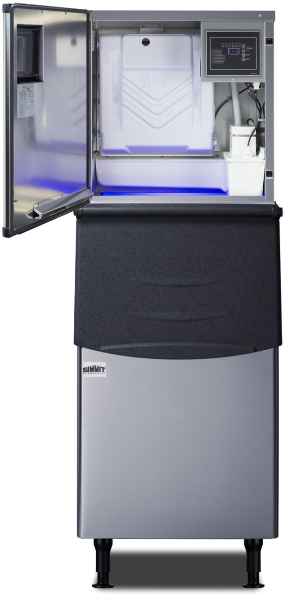 Summit® 23" 350 lb. Stainless Steel Freestanding Ice Maker with Steel Bin-2