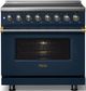 Viking® 5 Series 36" Slate Blue Pro Style Induction Range with Brushed Brass Trim-3