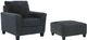 Signature Design by Ashley® Abinger 2-Piece Smoke Chair and Ottoman Set-0