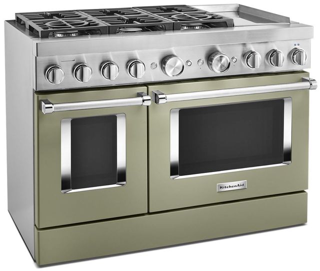 KitchenAid® 48" Avocado Cream Commercial-Style Pro Style Dual Fuel Range with Griddle-3