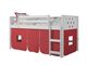 Donco Kids Circles White Twin Loft with Red Tent Kit-0