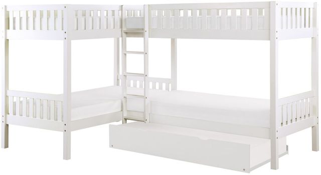 Homelegance® Galen White Corner Bunk Bed with Youth Twin Trundle-3