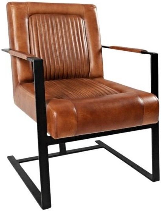 Jofran Inc. Maguire Saddle Leather Sled Accent Chair-0