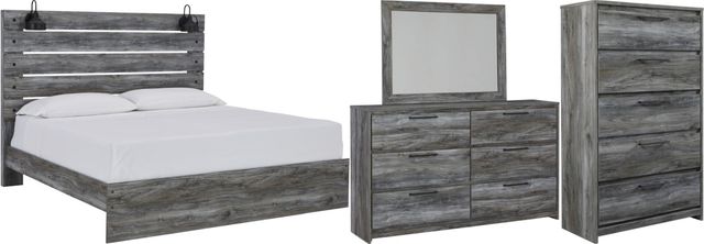 Signature Design by Ashley® Baystorm 4-Piece Gray King Panel Bed Set-0