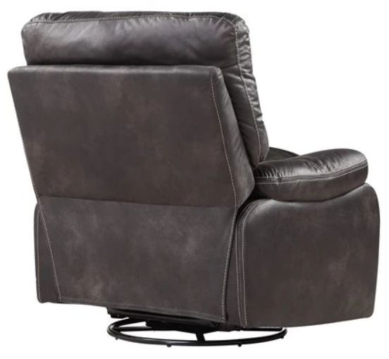 Emerald Home Jessie James Gray Manual Swivel Glider Recliner-4