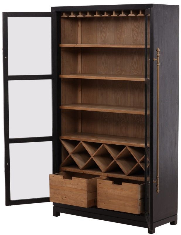 Furniture Classics Merlot Black/Light Natural Cabinet-4