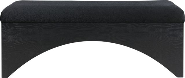 Meridian Furniture Lawson Black Velour Fur Fabric Bench-1