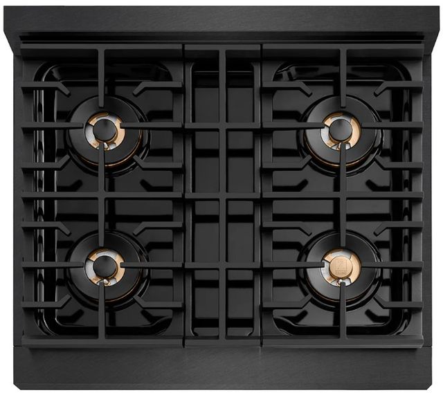 ZLINE Designer Paramount 30" Black Satin Stainless Steel with Matte Black and Champagne Bronze Accents Gas Rangetop with 4 Burner DuoPro™ Cooktop -2