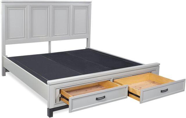 Aspenhome® Hyde Park Gray Paint Queen Storage Footboard-2