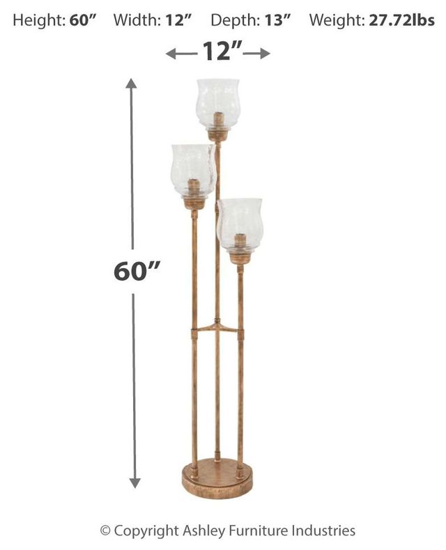 Signature Design by Ashley® Emmie Antique Gold Floor Lamp-1