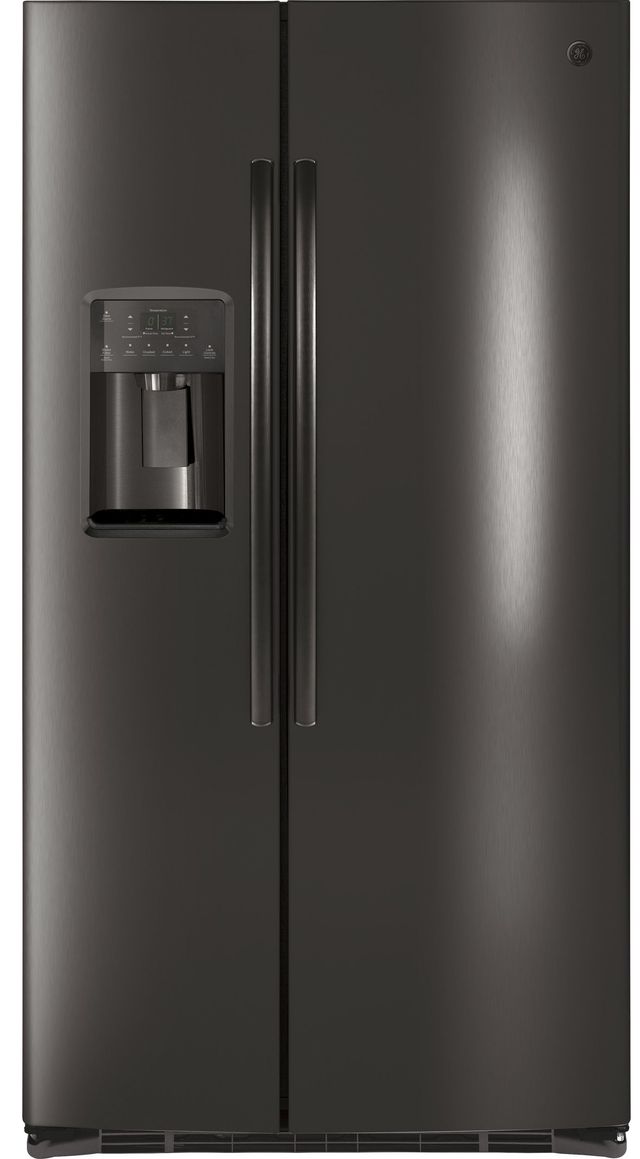 GE® 25.3 Cu. Ft. Side-by-Side Refrigerator-Black Stainless Steel-0