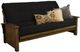 Kodiak Furniture Washington Suede Black/Rustic Walnut Queen Futon with Mattress-0