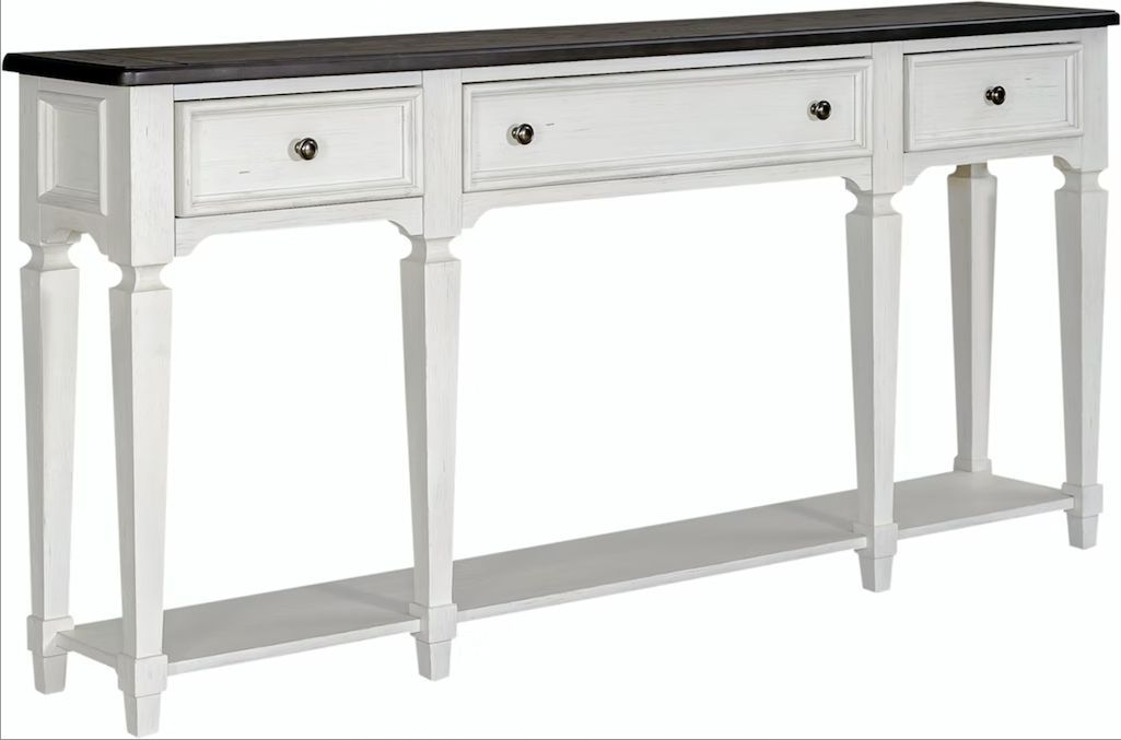 Liberty Furniture Allyson Park White 72" Hall Table with Charcoal Top 