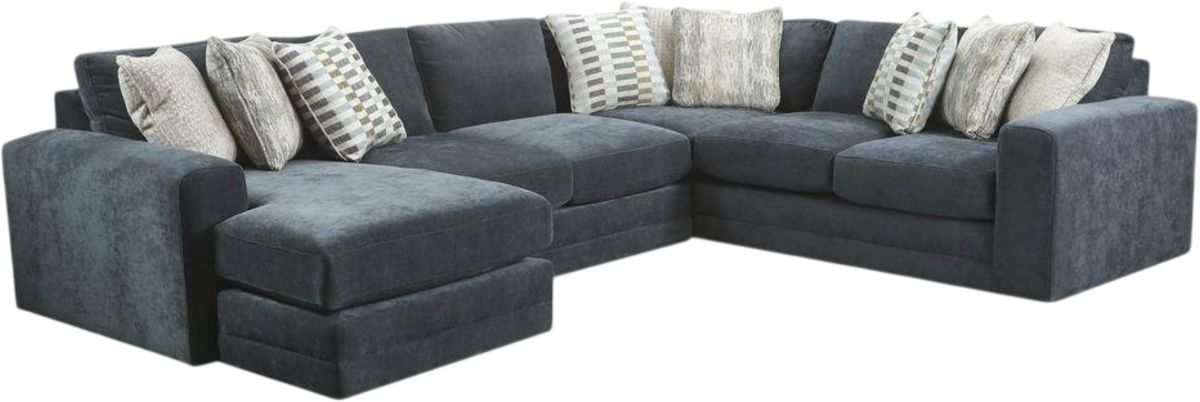 Fusion Furniture Elise Ink 5-Piece U-Shaped Sectional with Chaise