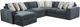 Fusion Furniture Elise Ink 5-Piece U-Shaped Sectional with Chaise-0