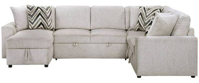 Homelegance® Myrtle 3-Piece Beige Sectional with Pull-out Bed and Hidden Storage-2