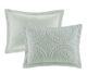 Olliix by Madison Park Arya Aqua King/California King Embroidered Medallion Faux Fur Ultra Plush Comforter Mini Set-1