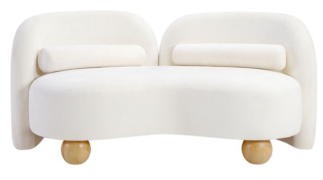 Meridian Furniture Daphne Cream 64" Chenille Fabric Loveseat-2