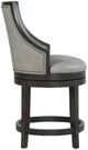 Fairfield® Customizable Robroy Leather Channel Quilt Back Swivel Counter Stool-2