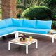 Furniture of America® Winona 4-Piece Blue/Oak/White Aluminum/Fabric Sectional with Ottoman-1