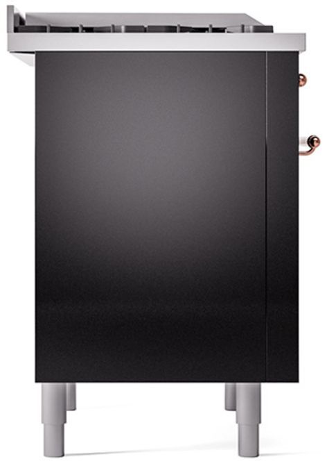 Ilve® Nostalgie II Series 36" Glossy Black Pro Style Dual Fuel Range-3