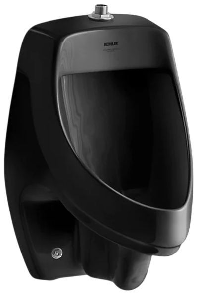 KOHLER® Dexter™ Black Siphon-Jet Wall-Mount 0.5 or 1.0 Gpf Urinal with Top Spud-0