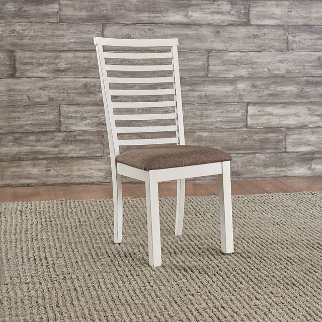 Liberty Furniture Brook Bay Gray/Textured White Ladder Back Side Chair-0