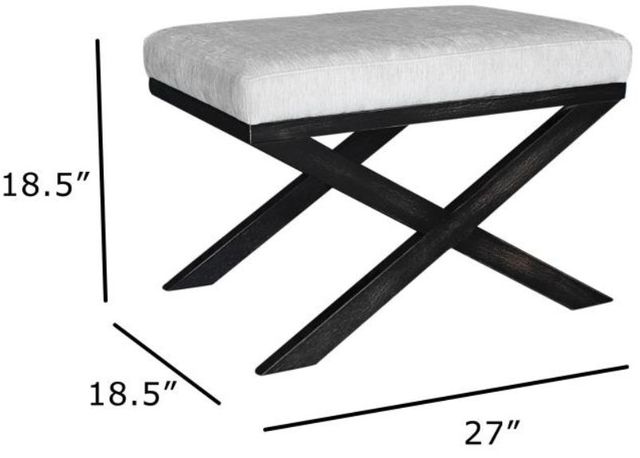 Nest Home Collections Nova Black Wash/Cream Ottoman -2