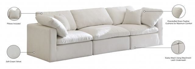 Meridian Furniture Plush 4-Piece Cream Modular Sectional-3