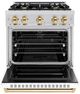 ZLINE Classic Autograph Edition 30" Stainless Steel Pro Style Gas Range with White Matte Door and Polished Gold Accents-1