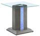 Mazin Furniture Spectra Glass Top End Table with Gray Base with LED-1